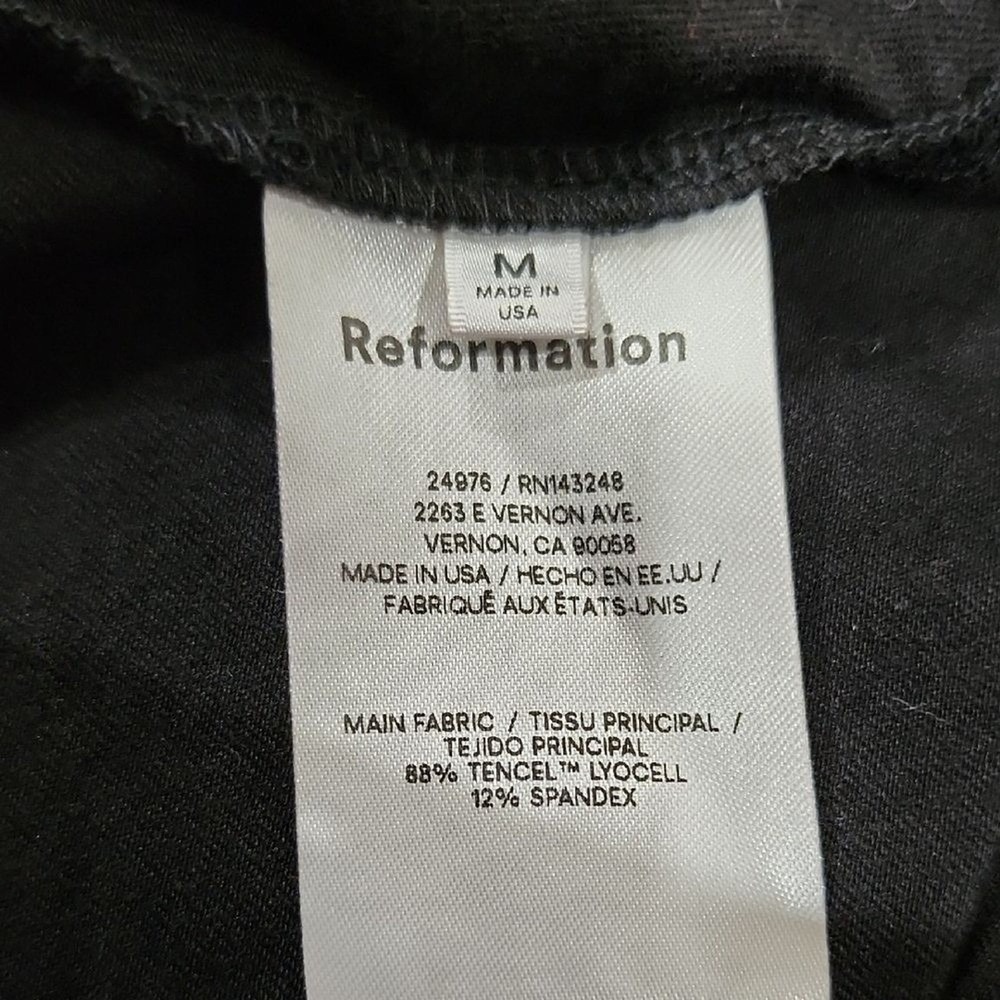 Reformation Jeans High Low Wrap Dress Womens Medium Black Sustainable Chic - Picture 7 of 10